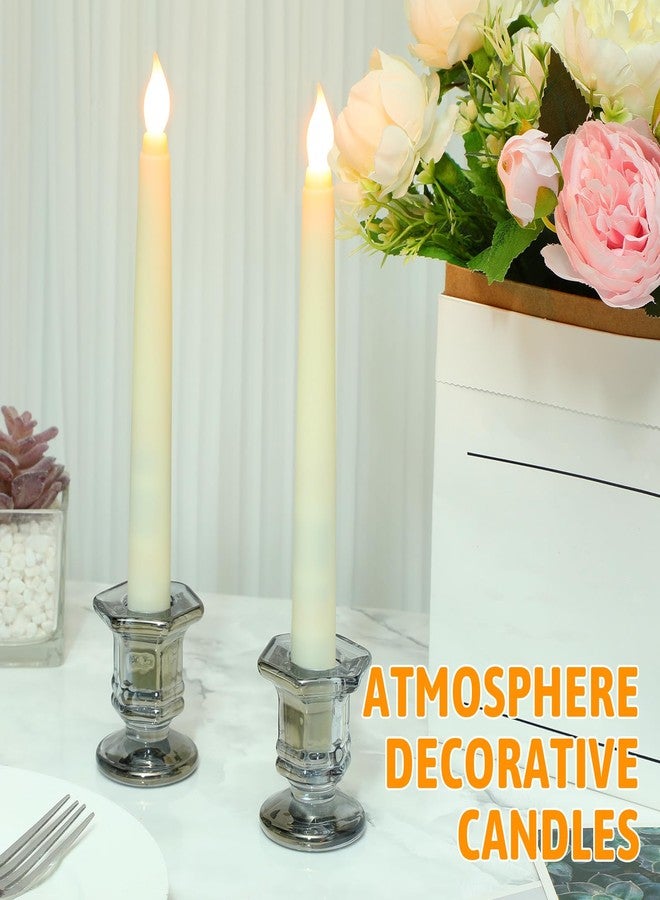 Baquler Flameless Flicker Taper Candles LED Candles Flickering Warm White Light Ivory LED Candlesticks Window for Christmas Wedding Home Decor(8.5 Inches,100) - Image 5